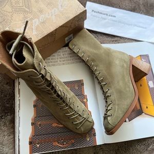 Free People Margaux Square Toe Lace Up Boot